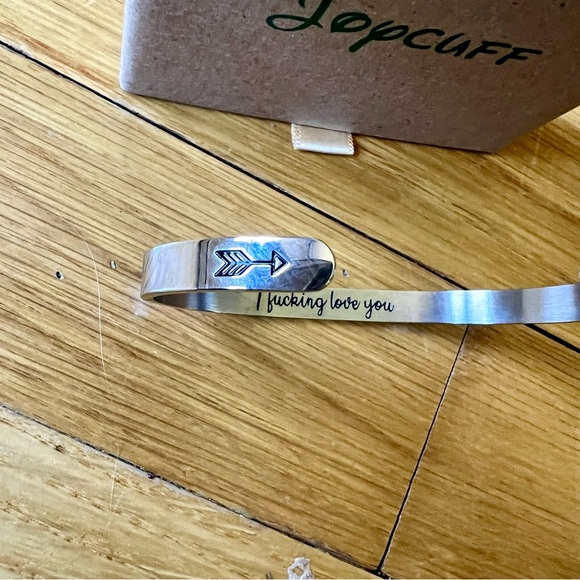 🎁NWT! Joycuff I Fu**ing Love You Stainless Steel Hidden Message Bracelet - Picture 8 of 11